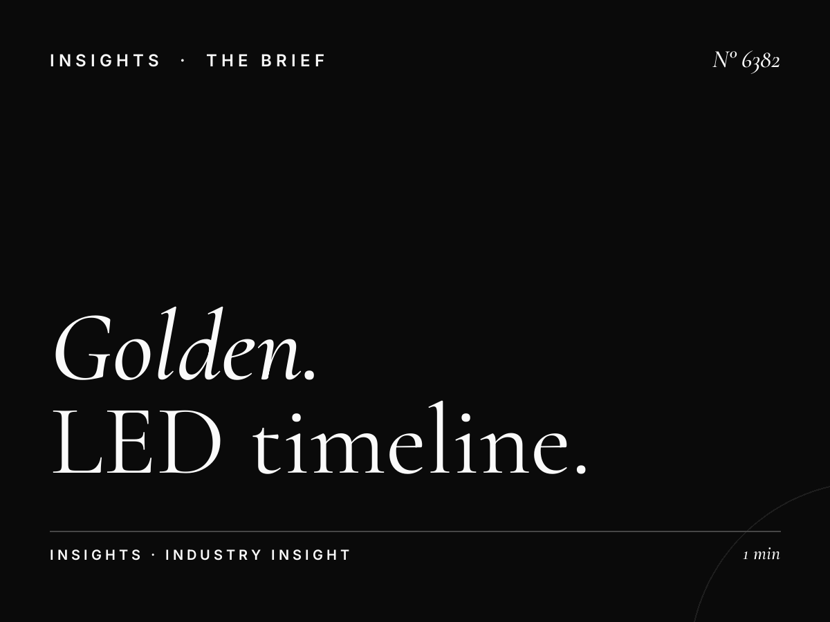Golden Boulevard SZR Production: LED Timeline