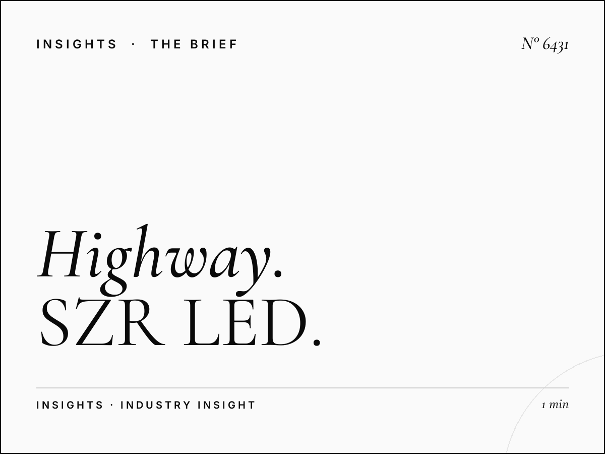 Highway Traffic Golden Boulevard: SZR LED Optimal Times