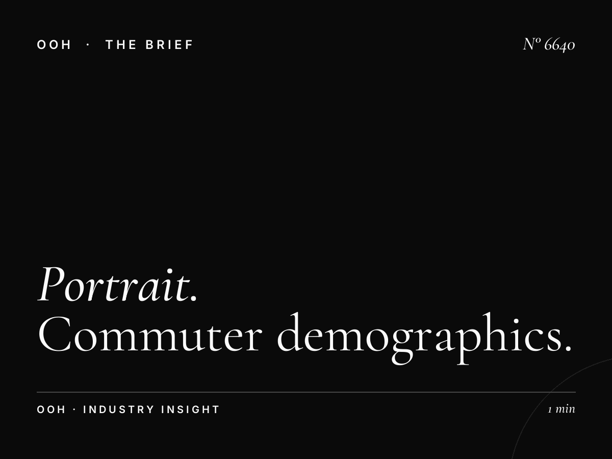 Portrait LED Unipole Audience SZR: Commuter Demographics