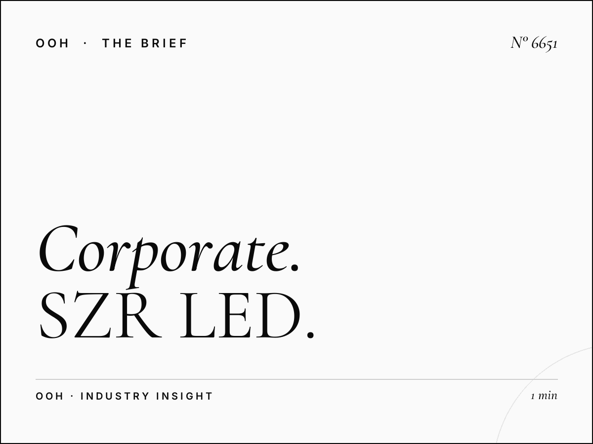 Corporate Audience Business Bay: SZR LED Unipole B2B