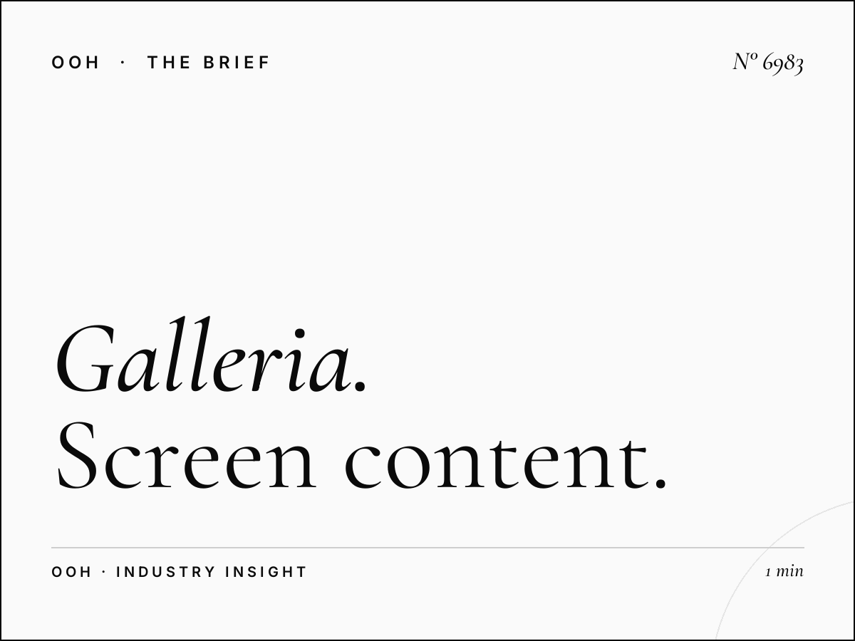 Galleria Mall Digital Production: Screen Content Timeline