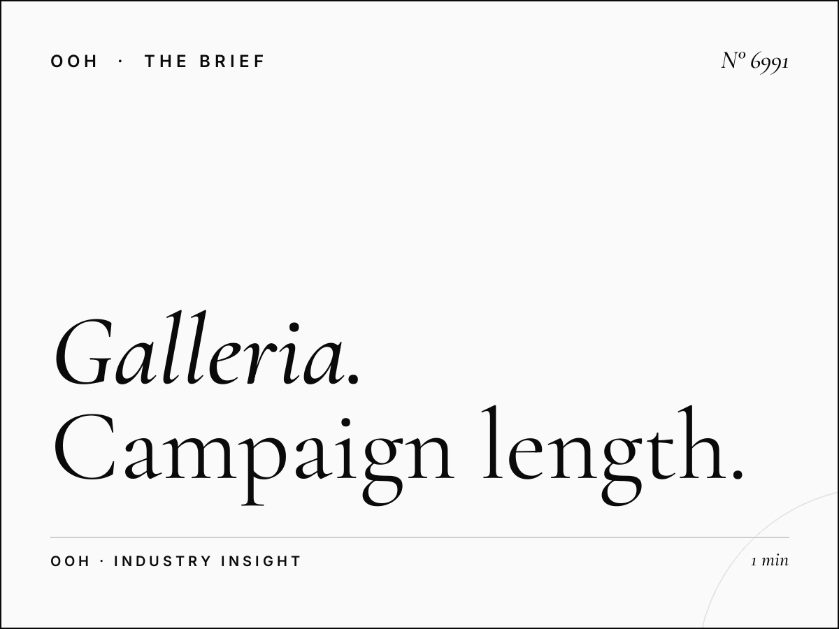 The Galleria Mall Screens Duration: Campaign Length Options