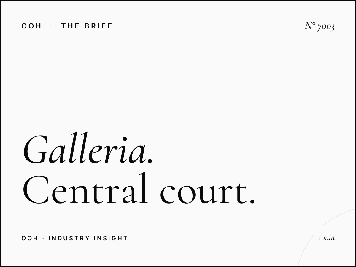 Galleria Mall Atrium Screens: Central Court Digital Display