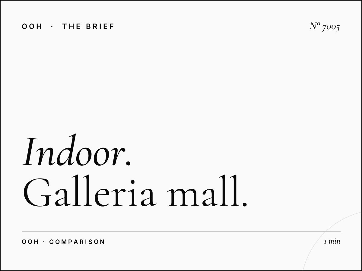 Indoor Digital vs Traditional: Galleria Mall Advantages