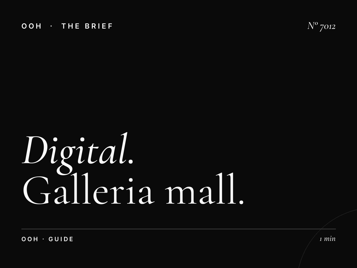 Digital Screen Advertising Strategy: Galleria Mall Guide