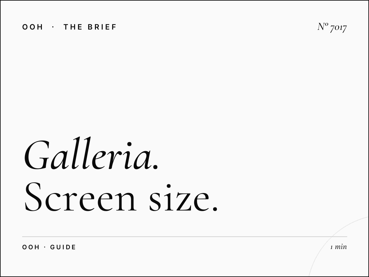 Galleria Mall Digital Format: Screen Size Guide