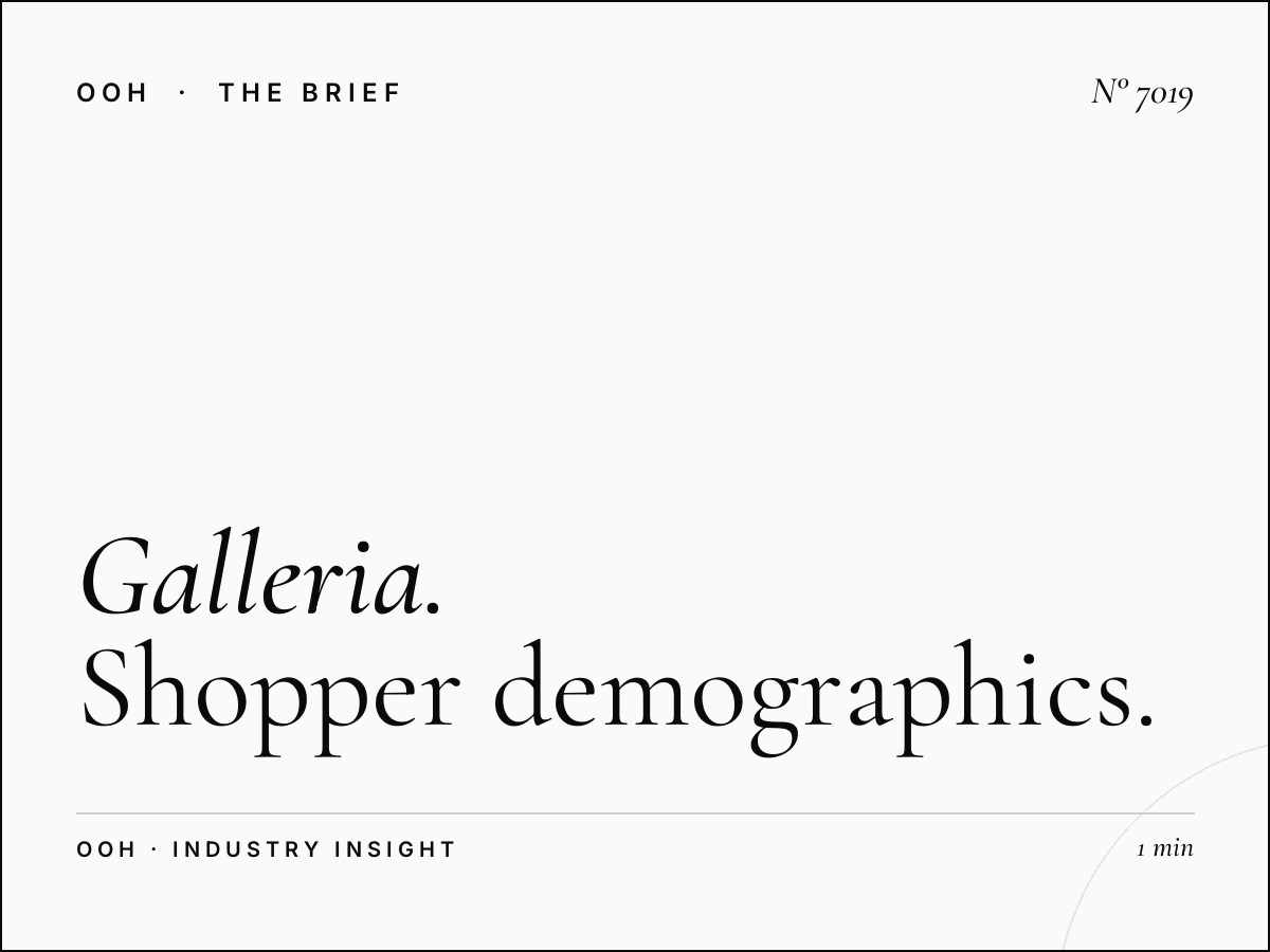 The Galleria Mall Screens Audience: Shopper Demographics