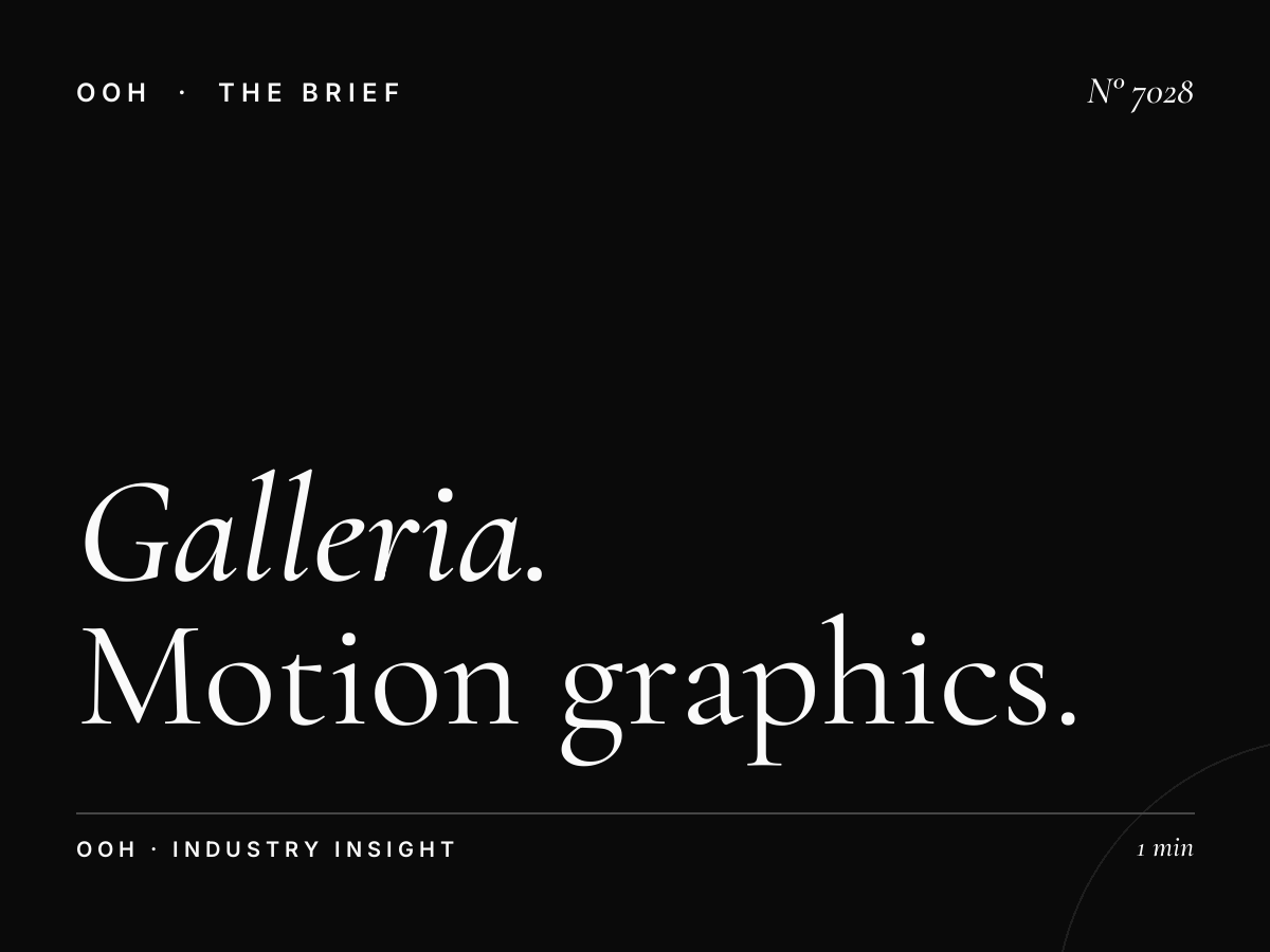 The Galleria Mall Screens Animation: Motion Graphics That Drive Footfall and Sales