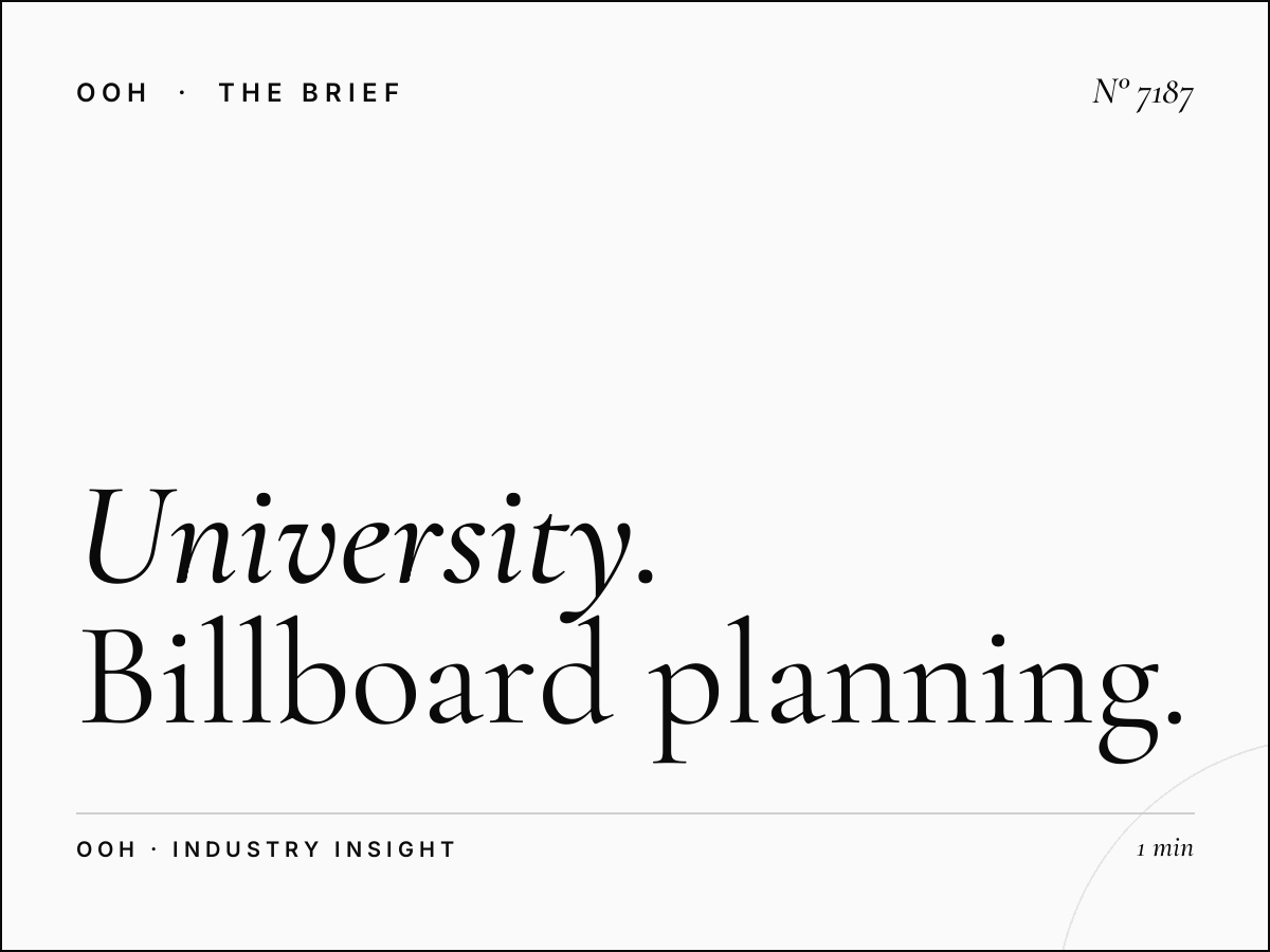 University Road Hoarding Campaign: Billboard Planning