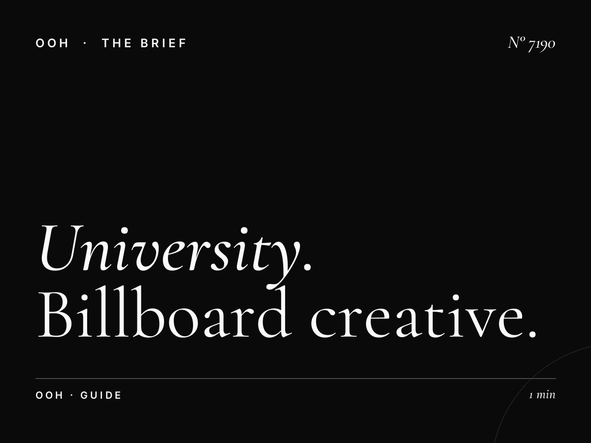 University Road Hoarding Design: Billboard Creative Guide