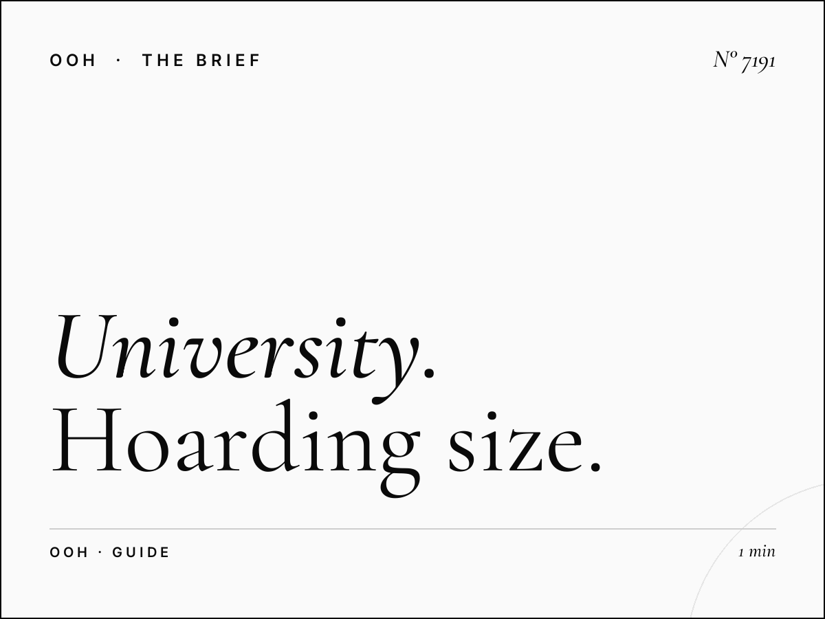 University Road Billboard Format: Hoarding Size Guide