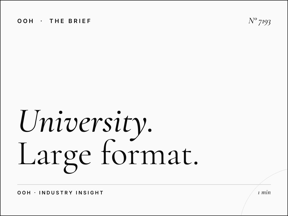 University Road Hoarding Size: Large Format Specifications