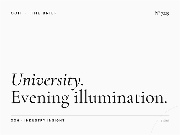 University Road Hoarding Night: Evening Illumination