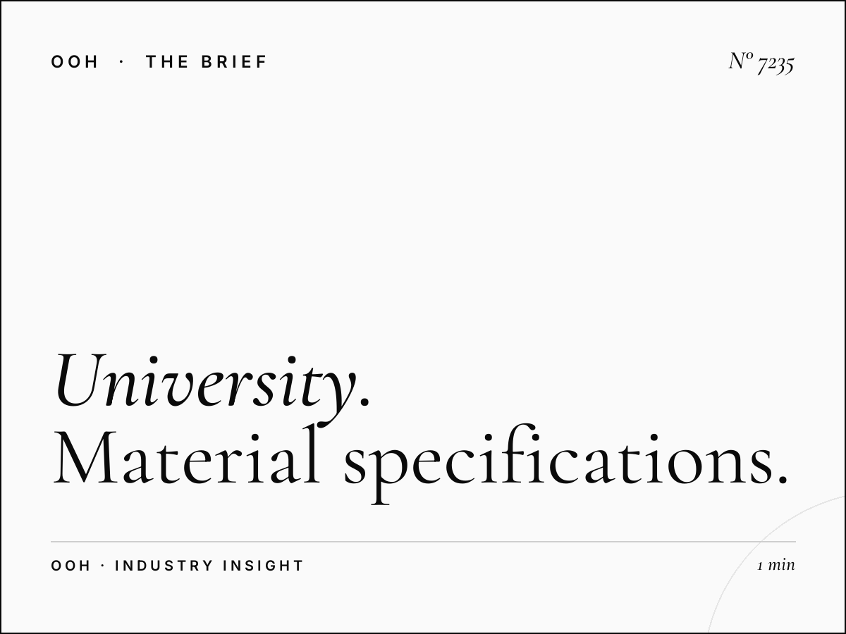 University Road Hoarding Production: Material Specifications