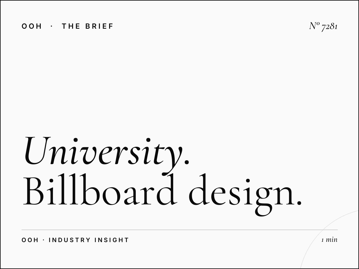 University Road Hoarding Creative: Billboard Design Success