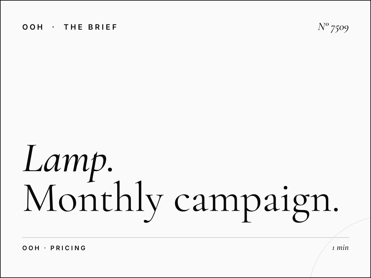Lamp Post Rates YAS Island: Monthly Campaign Pricing