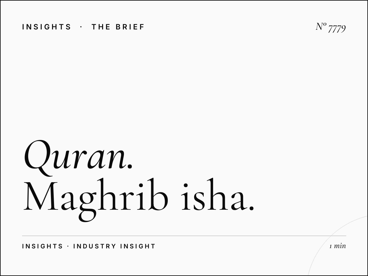 Al Quran Evening Block: Maghrib Isha Islamic Content Advertising Strategy