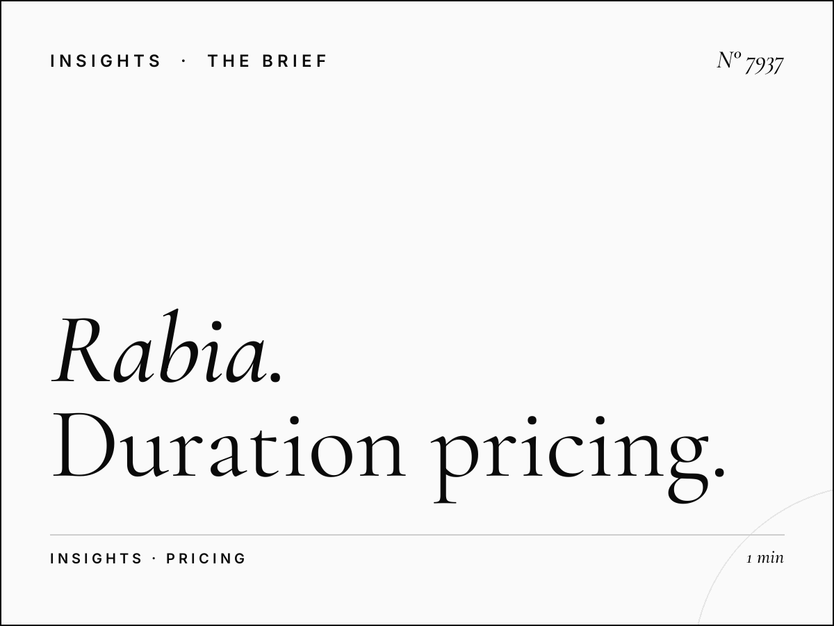 Al Rabia Monthly Rates: Duration Pricing Structure