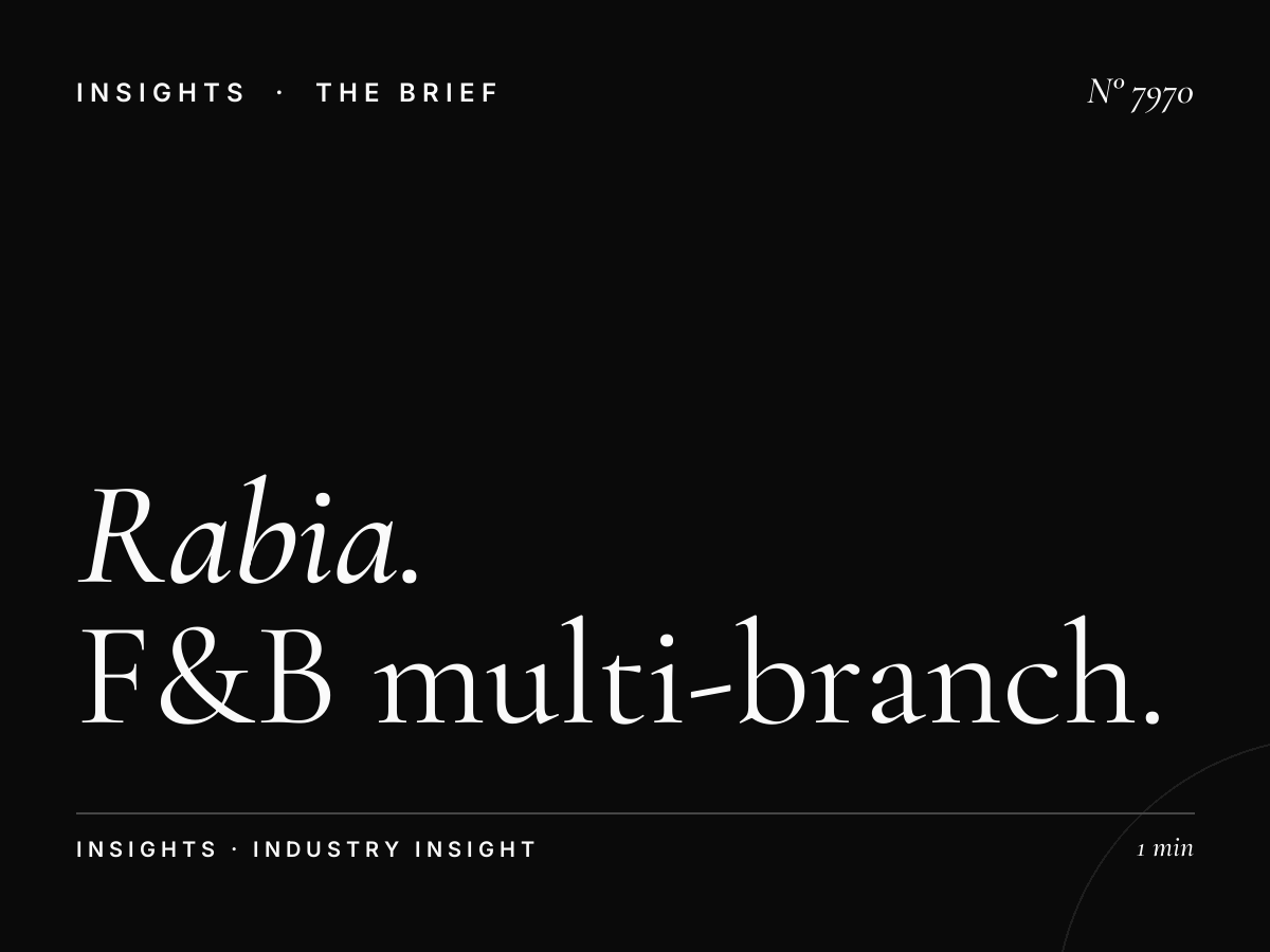 Al Rabia Restaurant Chains: F&B Multi-Branch Marketing