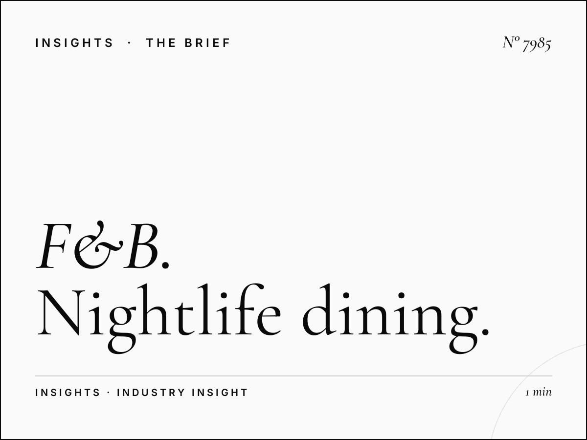 F&B Restaurants Beat: Nightlife Dining Dance Venue Marketing