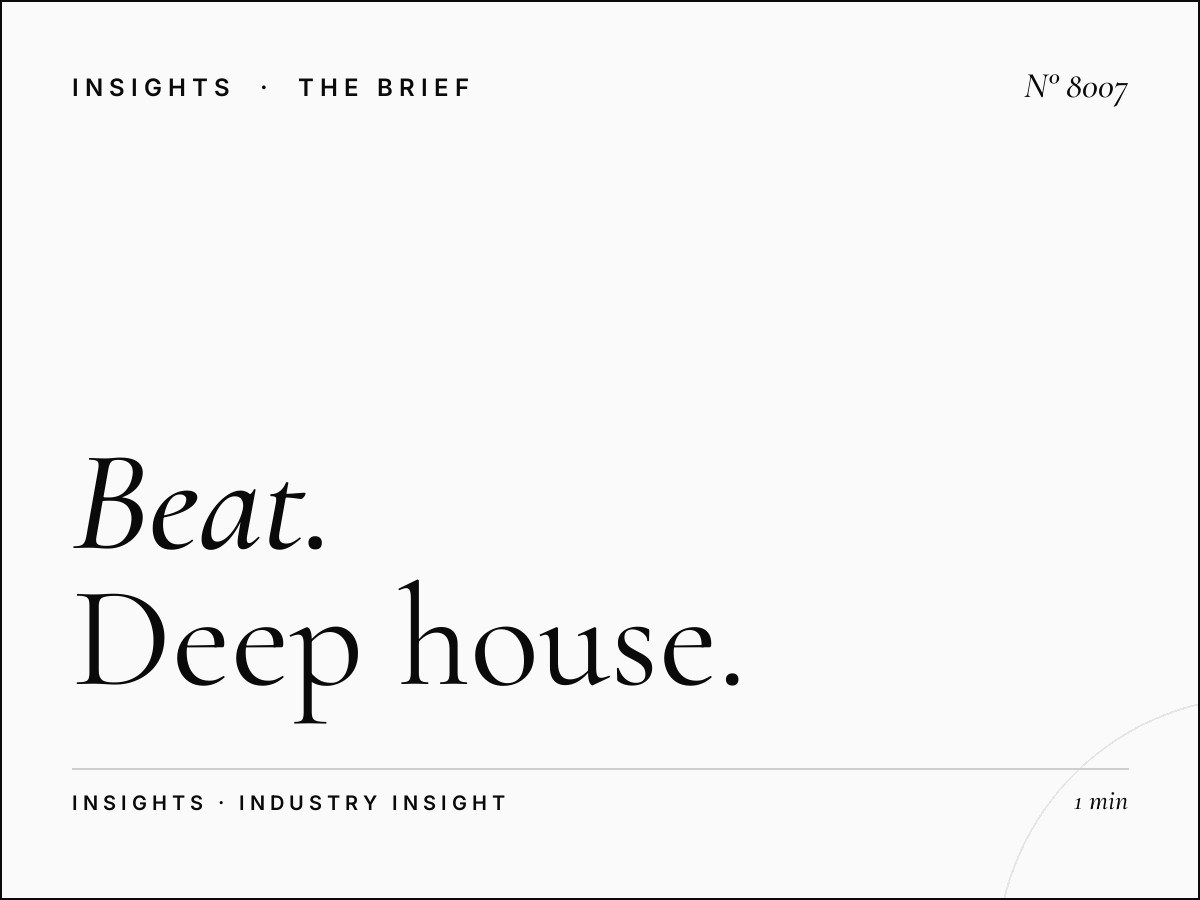 Beat Deep House: Deep House Programming Block