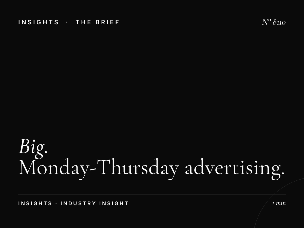 Big Weekday Focus: Monday-Thursday Advertising Strategy