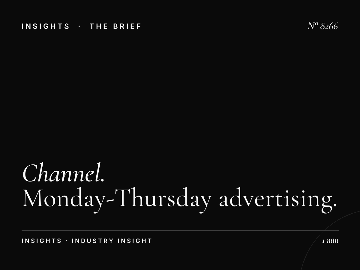 Channel 4 Weekday Focus: Monday-Thursday Advertising