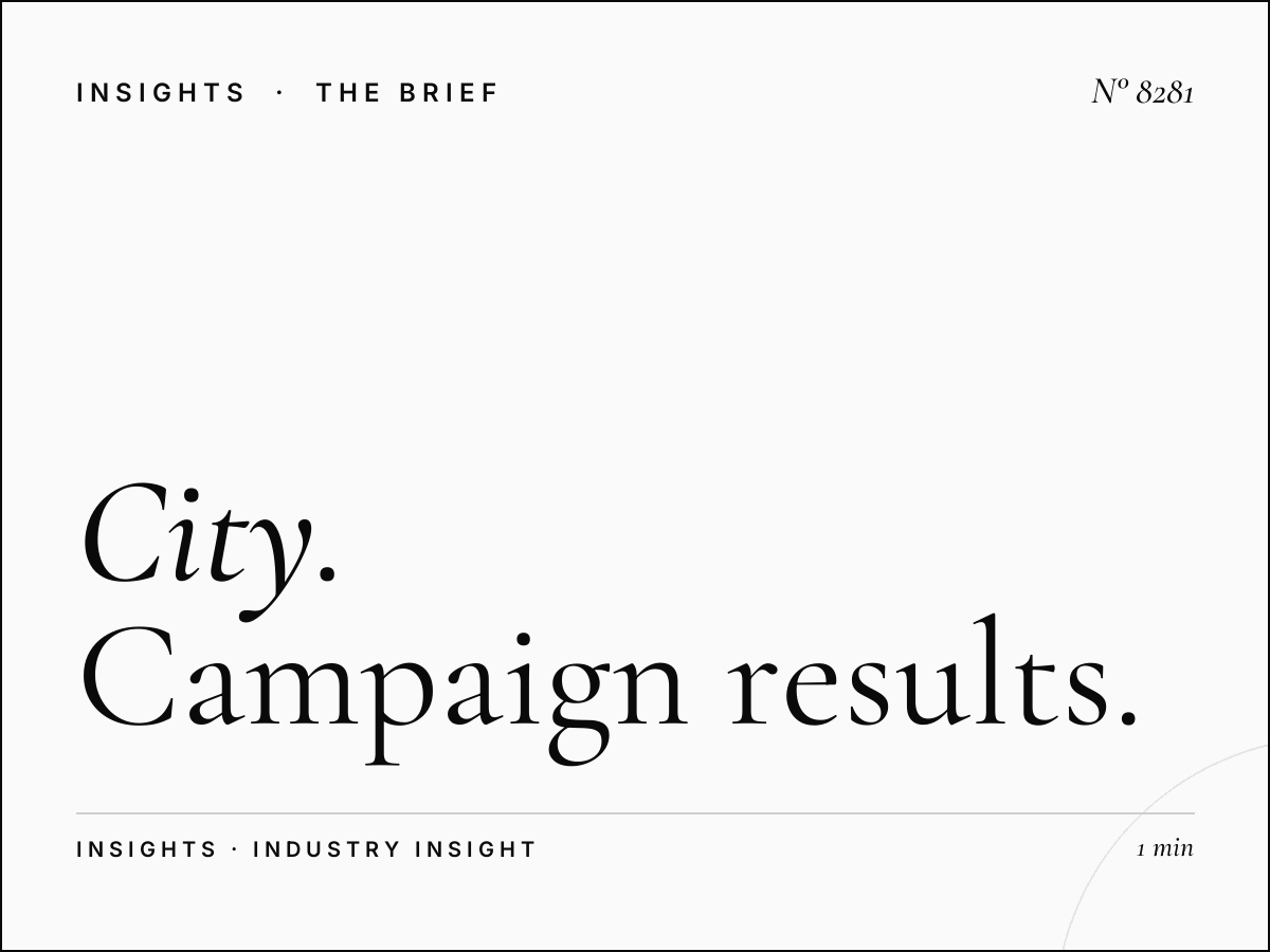 City Effectiveness: Campaign Results Evaluation