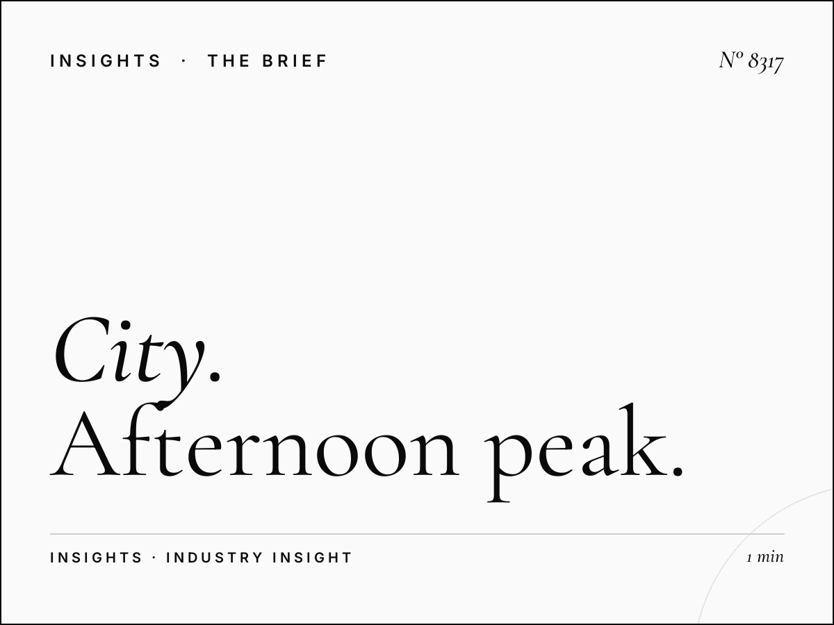 City Evening Commute: Afternoon Peak Hours