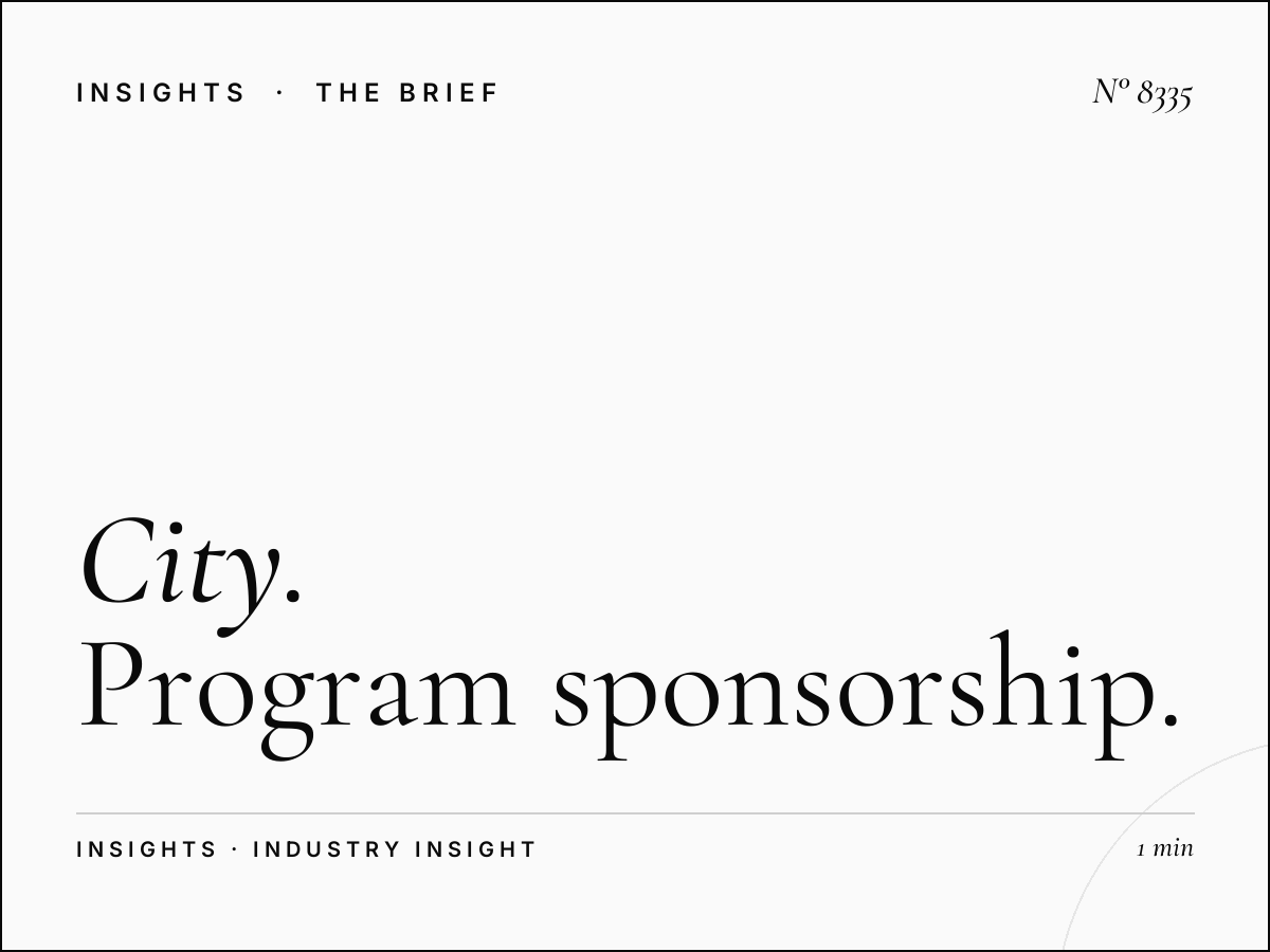 City Sponsorship: Program Sponsorship Opportunities