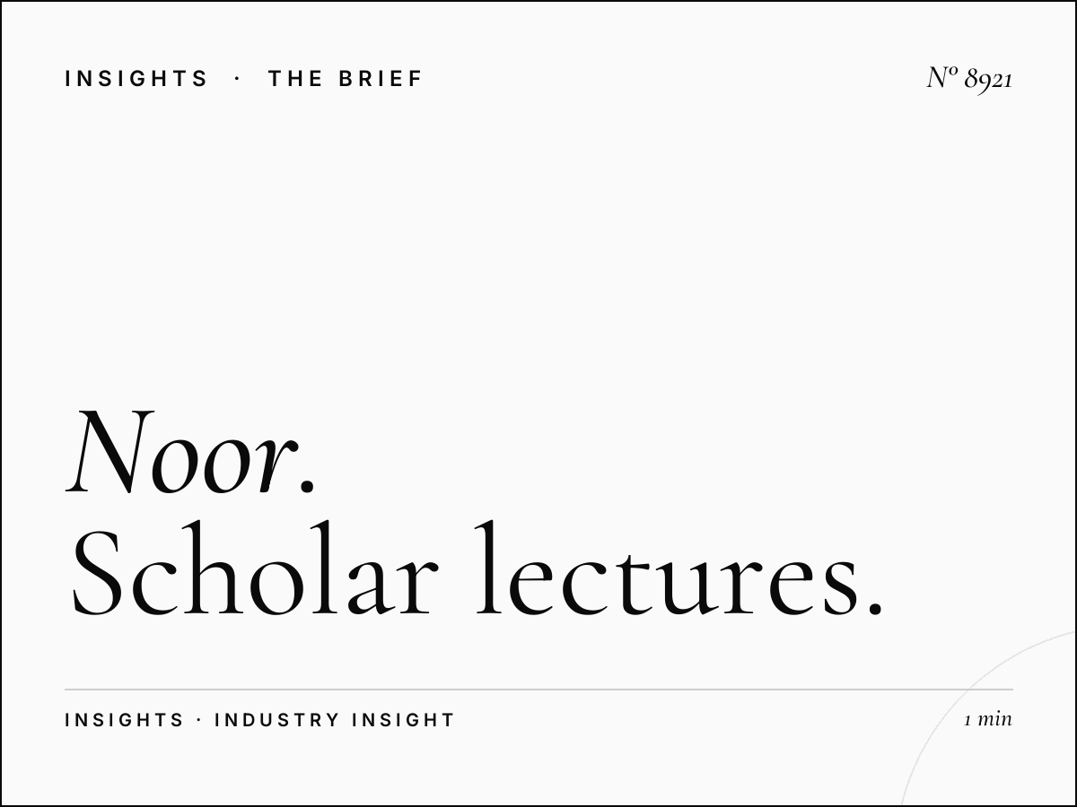 Noor Dubai Islamic Lectures: Scholar Lectures Programming