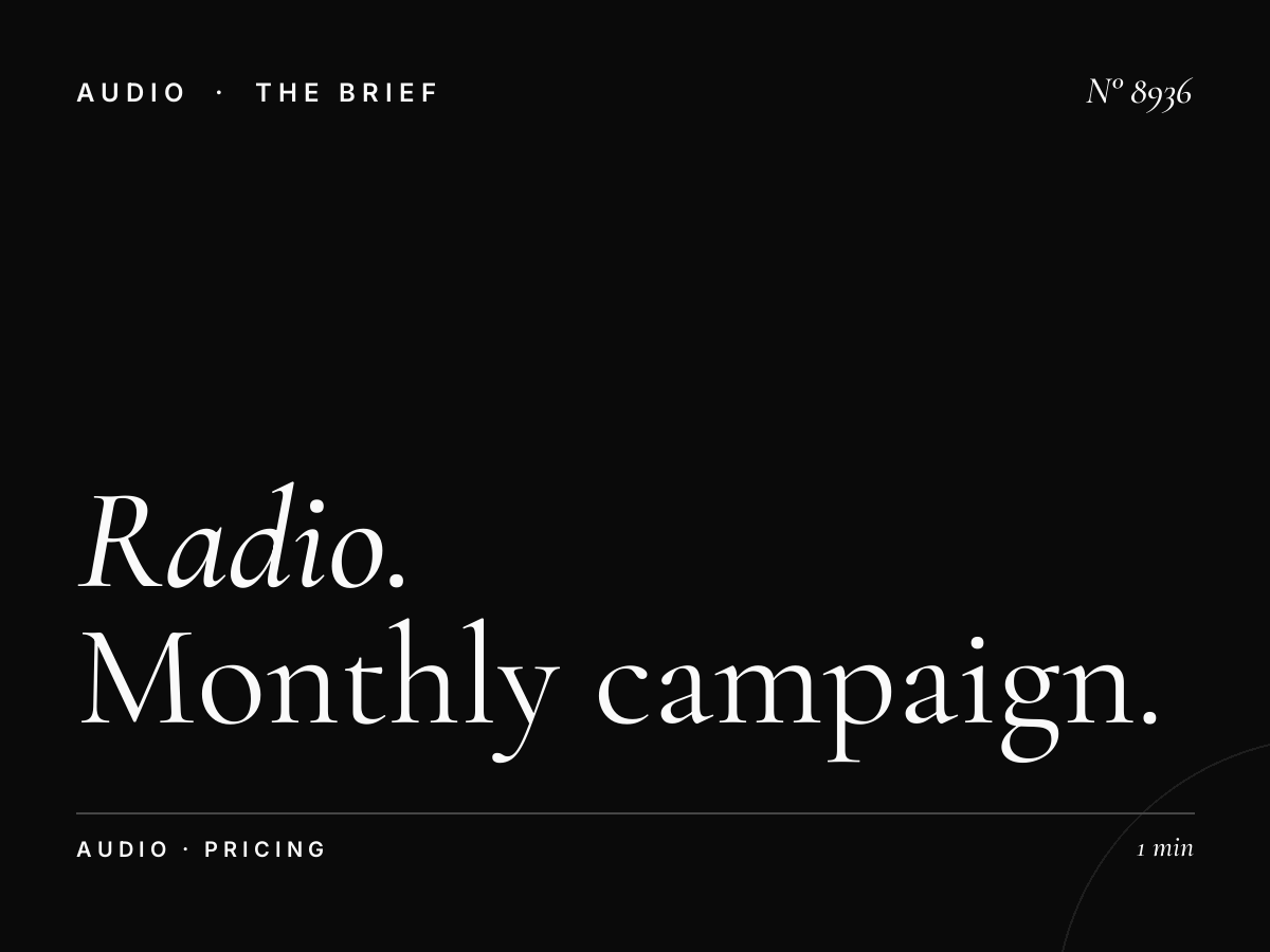 Radio 1 Advertising Rates: Monthly Campaign Pricing