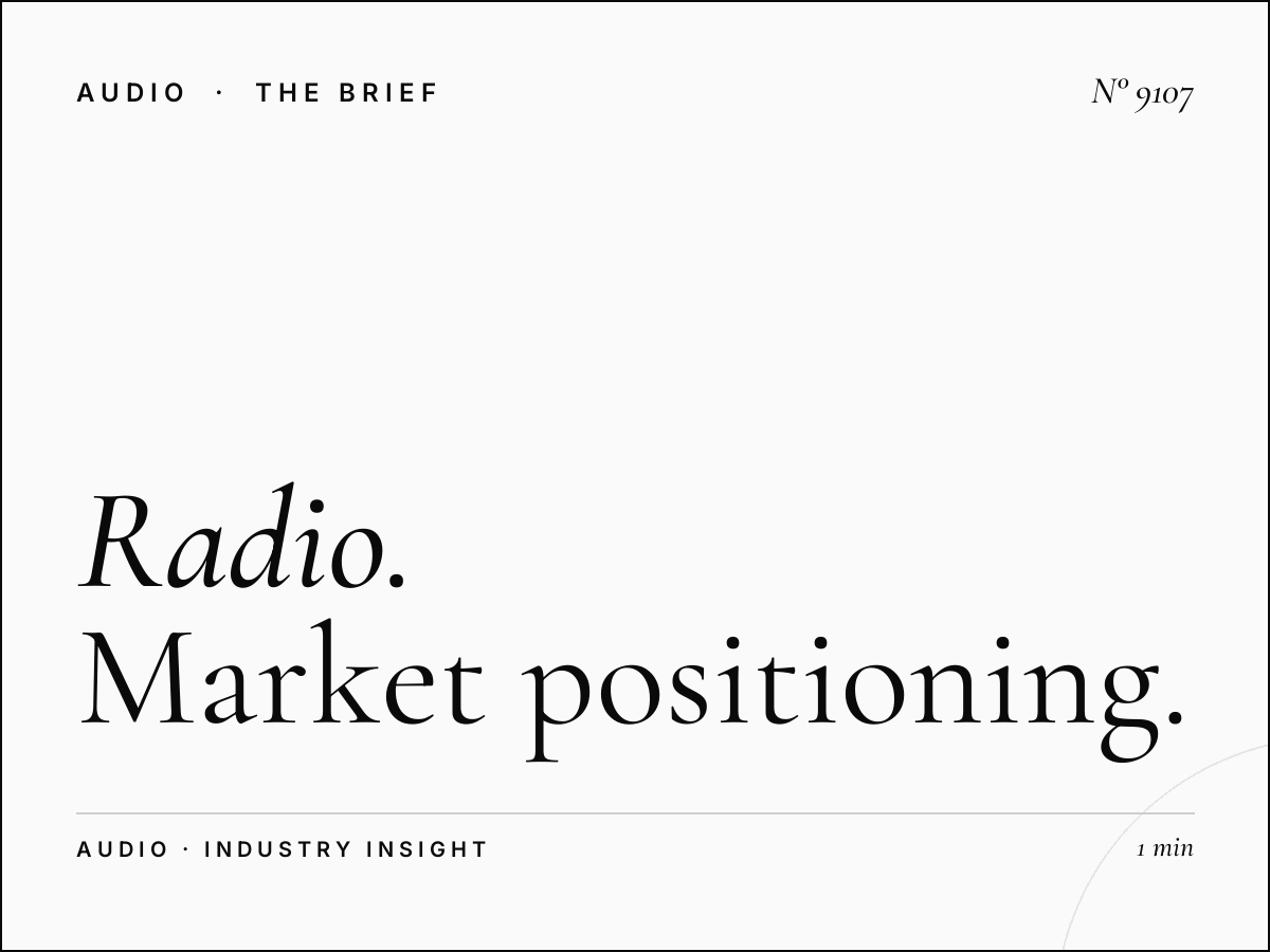 Radio 4 Competition: Radio Market Positioning