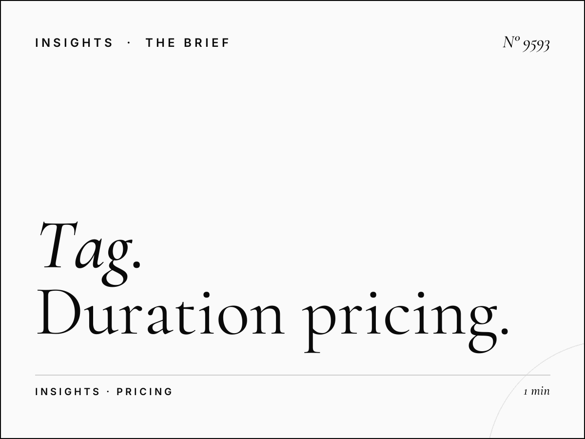 Tag Monthly Rates: Duration Pricing Youth Marketing