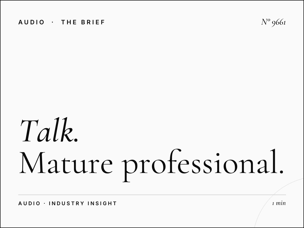 Talk Demographics: Mature Professional Talk Radio Market