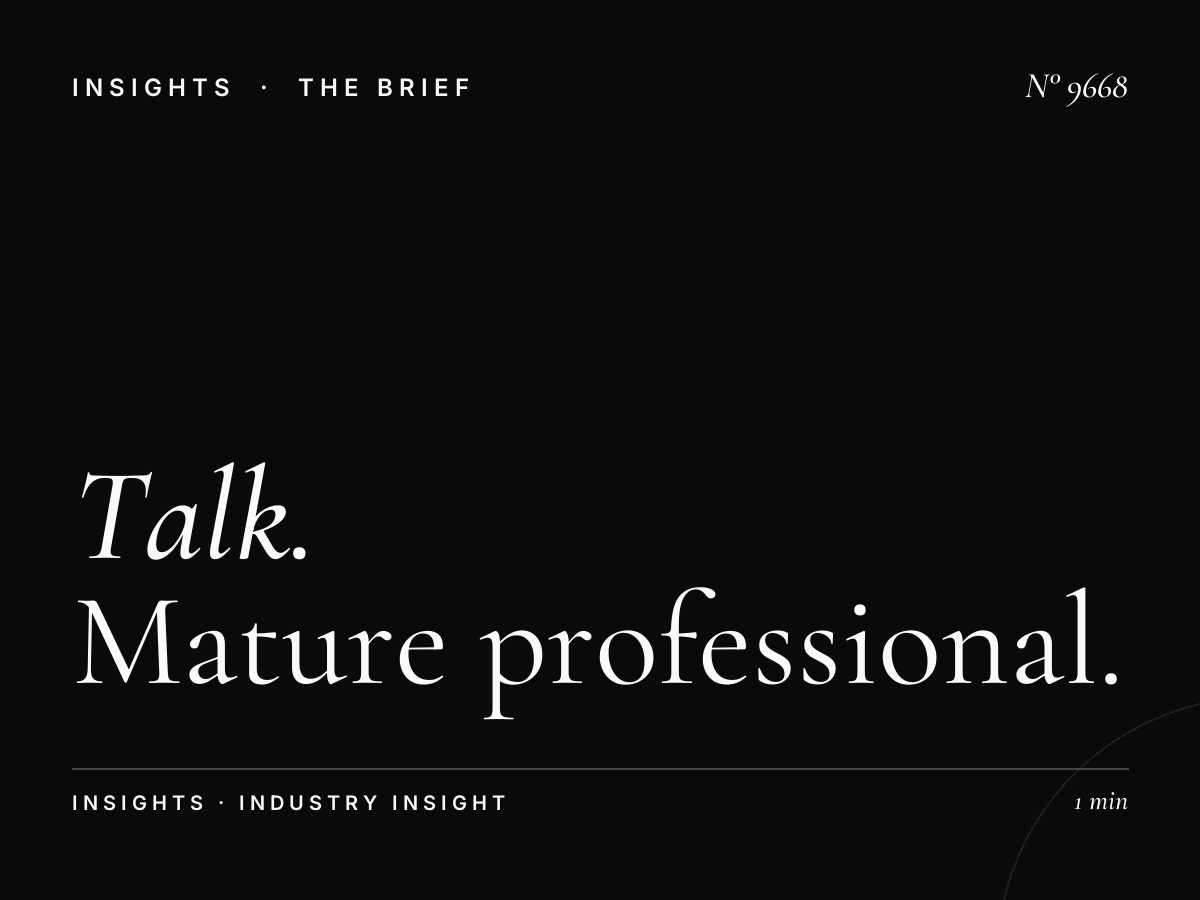 Talk Mature Audience: Mature Professional Targeting
