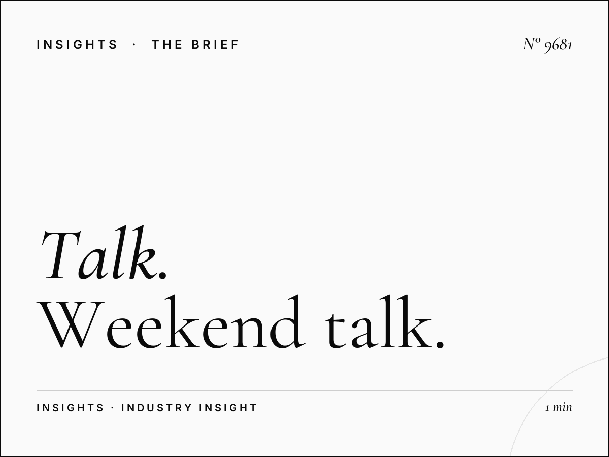 Talk Weekend Discussion: Weekend Talk Programming