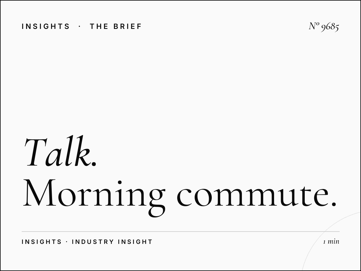 Talk Morning Drive: Morning Commute Talk Programming