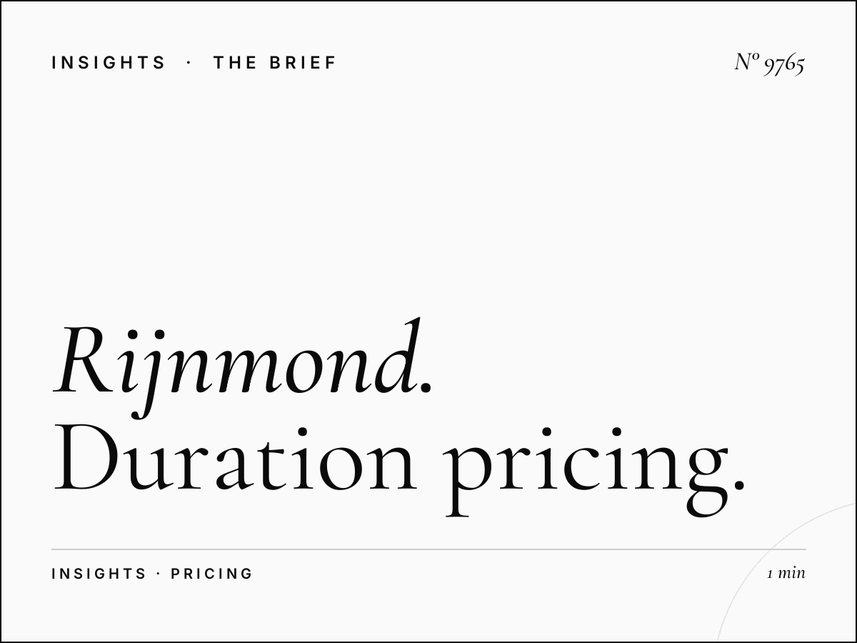Rijnmond Monthly Rates: Duration Pricing Structure