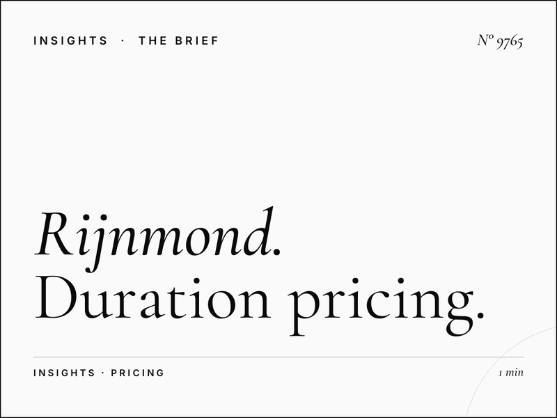 Rijnmond Monthly Rates: Duration Pricing Structure