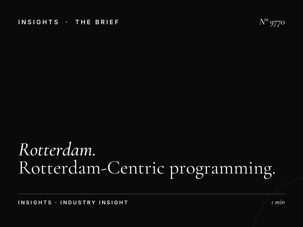 Rotterdam Focus Rijnmond: Rotterdam-Centric Programming