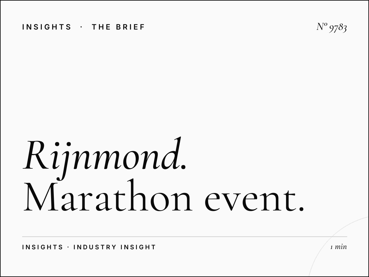 Rijnmond Rotterdam Marathon: Marathon Event Coverage for Strategic Brand Partnerships