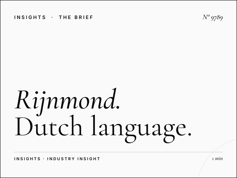 Rijnmond Dutch Language: Dutch Language Programming Strategy