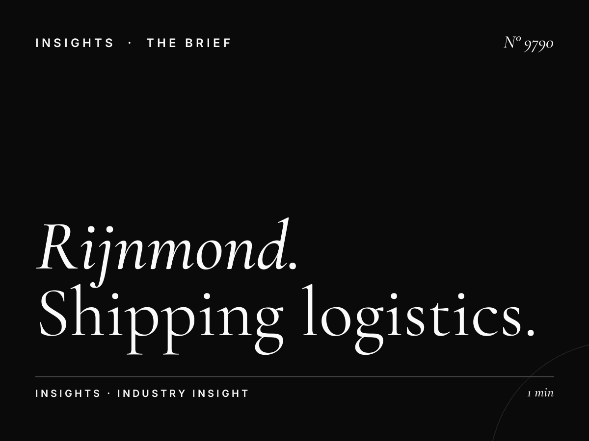Rijnmond Maritime Industry: Shipping Logistics Rotterdam Marketing