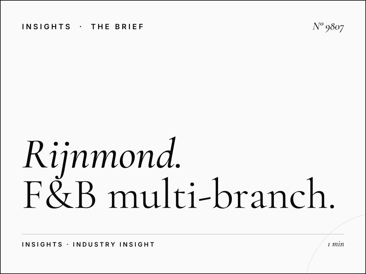 Rijnmond Restaurant Chains: F&B Multi-Branch Rotterdam