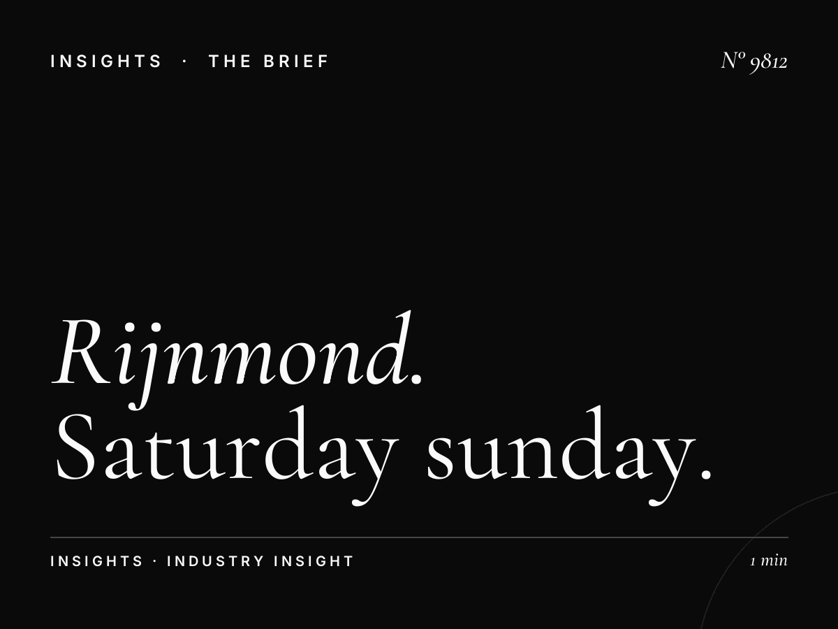Rijnmond Weekend Strategy: Saturday Sunday Campaign Rotterdam