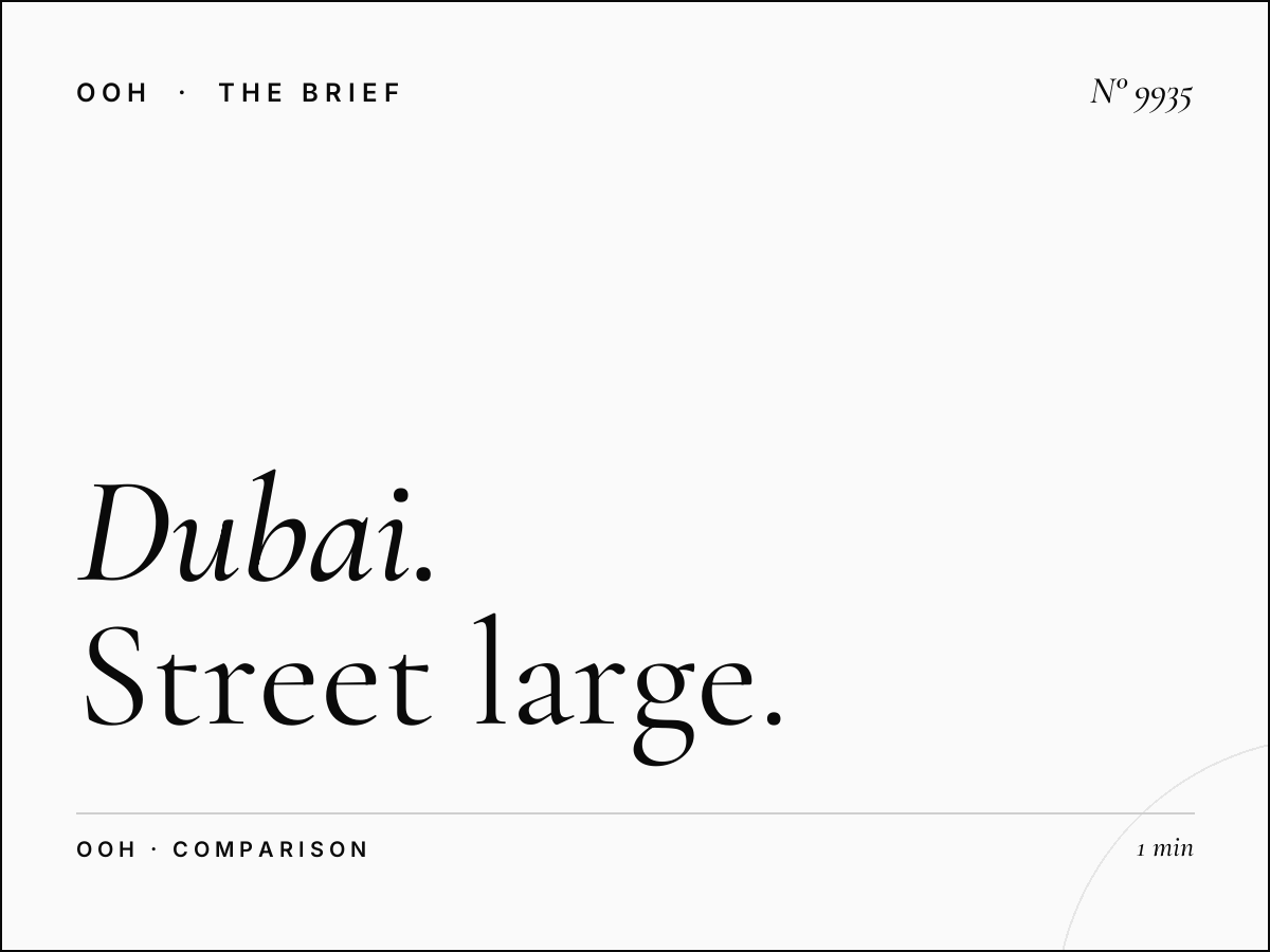 Dubai Marina Lamp Posts vs Billboards: Street Large Format Advertising Showdown