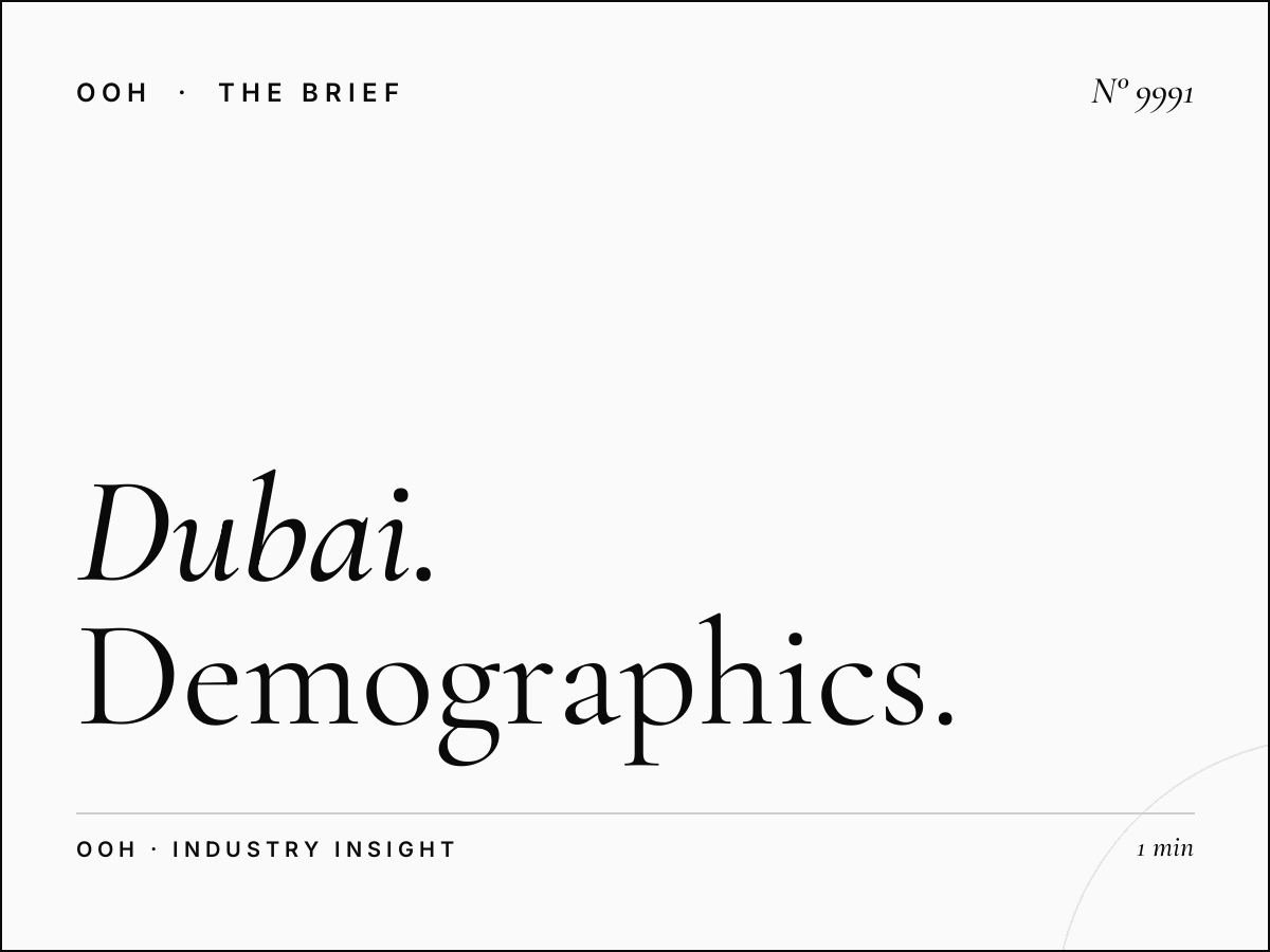 Dubai Marina Lamp Posts Audience: Demographics