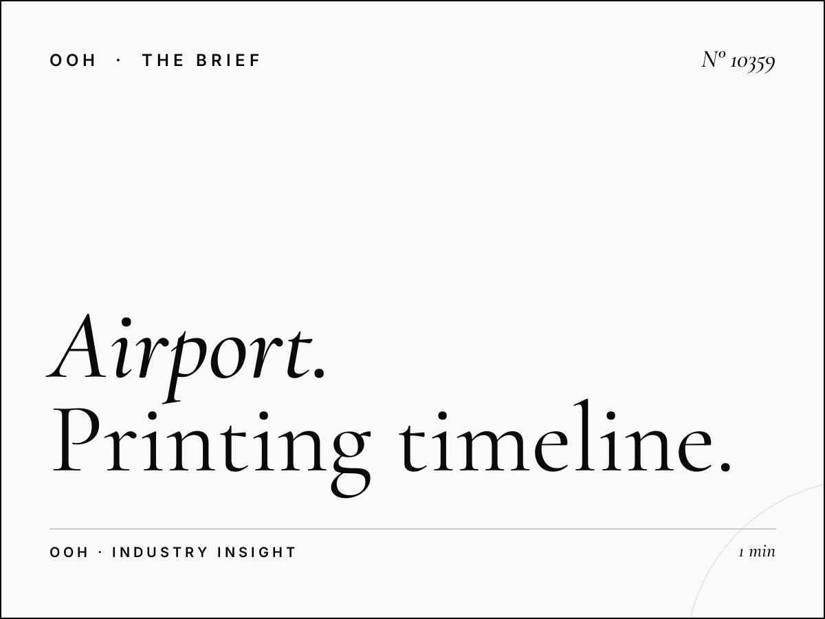 Airport Road Billboard Production: Printing Timeline