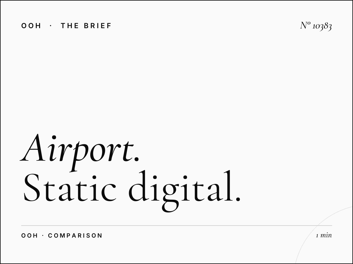 Airport Road Hoarding vs Digital: Static Digital Comparison